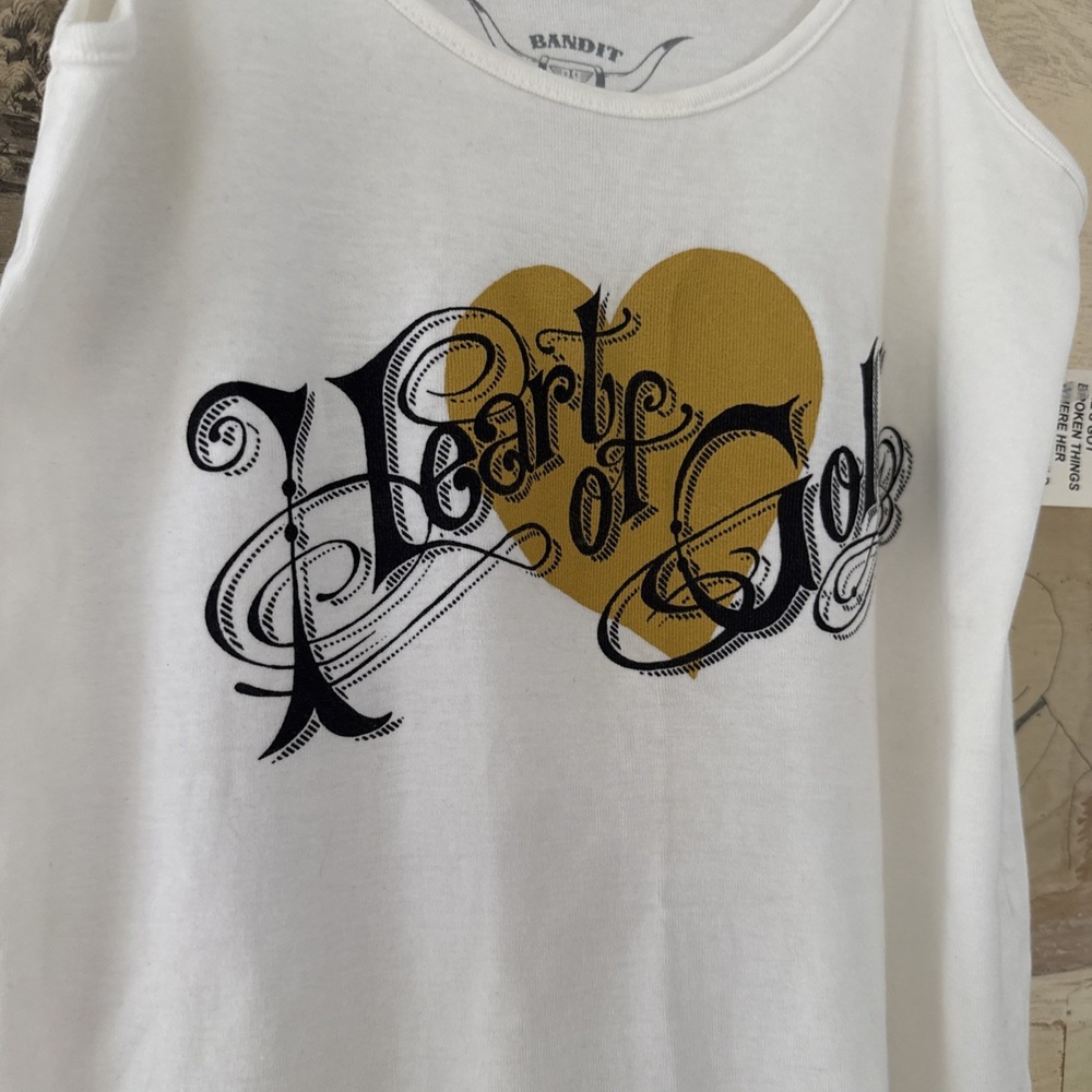 NWT‎ Bandit Brand Women Large Heart Of Gold Tank Top Graphic Tank - Picture 3 of 5
